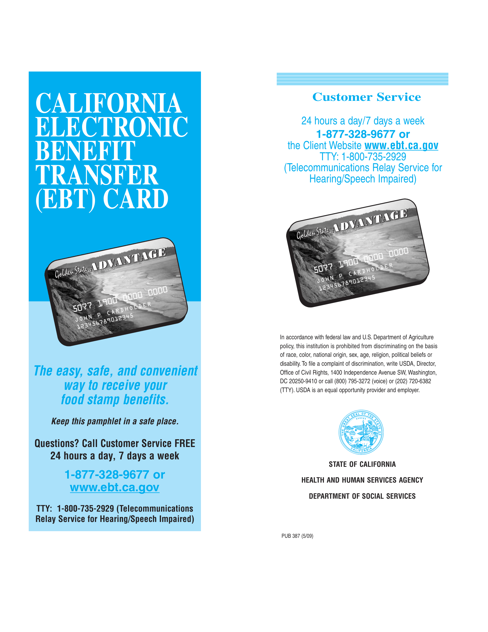 PUB 387 California Electronic Benefit Transfer (EBT) Card The easy