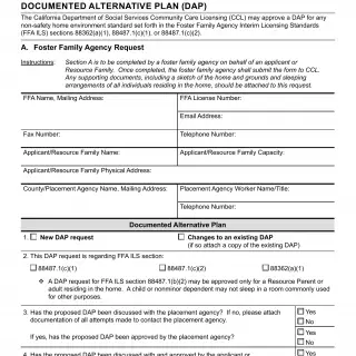 LIC 12 - Resource Family Approval Document Alternative Plan