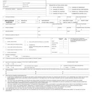 LIC 200A - Application for a Child Care Center License