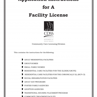 LIC 281 - Application Instructions for A Facility License