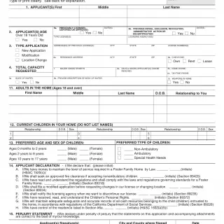 LIC 283 - Foster Family Home Application