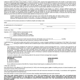 LIC 400 - Affidavit Regarding Client/Resident Cash Resources