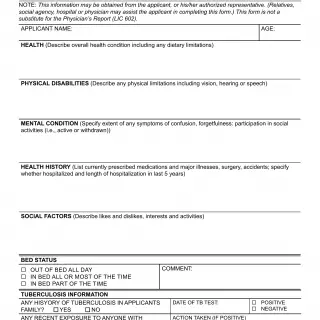 LIC 603 - Preplacement Appraisal Information