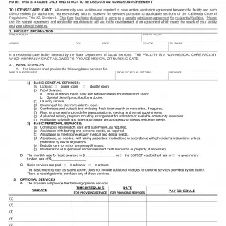 LIC 604 - Admission Agreement Guide For Residential Facilities