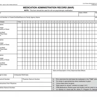 LIC 622A - Medication Administration Record