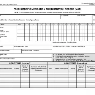 LIC 622B - Psychotropic Medication Administration Record