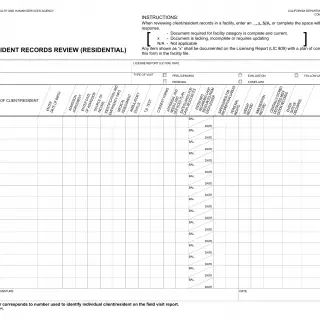 LIC 858 - Client/Resident Records Review