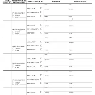 LIC 9020A - Register Of Facility Residents - Residential Care Facilities For The Elderly