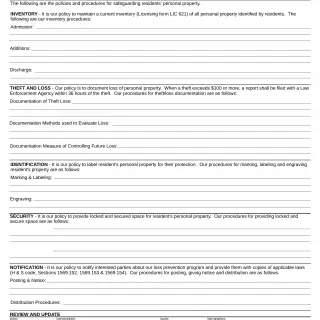 LIC 9059 - Personal Property Procedures