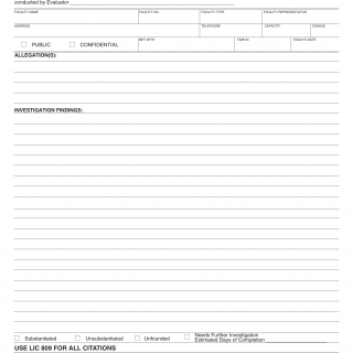 LIC 9099 - Complaint Investigation Report