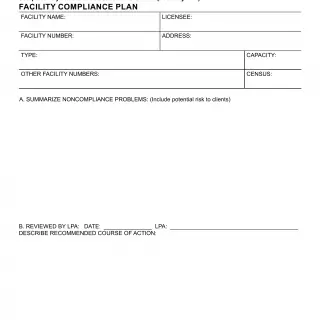 LIC 9112 - Facility Compliance Plan