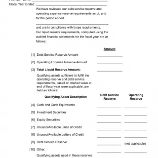 LIC 9269  Form 5-5: Annual Reserve Certification