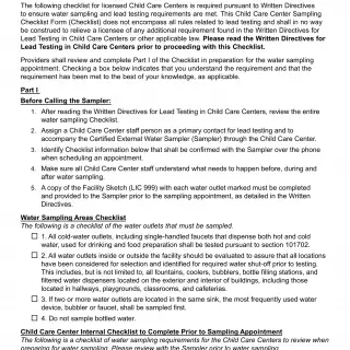 LIC 9276  Child Care Center Sampling Checklist Form