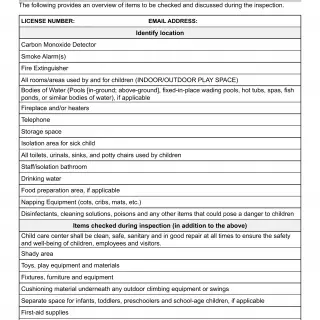 LIC 9279 - Pre-licensing Entrance Checklist - Child Care Centers