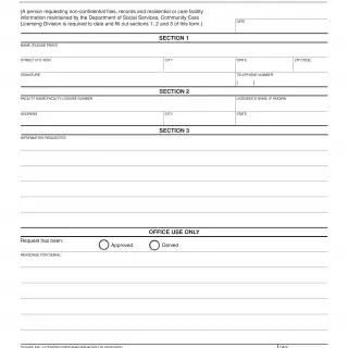 LIC 989A - Non-Confidential Records Request Form