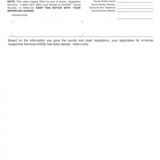 NA 1252 - Notice Of Action In-Home Supportive Services Denial