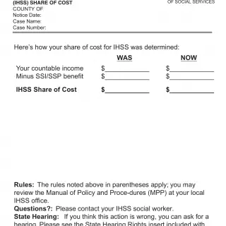 NA 1256L - Notice Of Action In-Home Supportive Services Share Of Cost