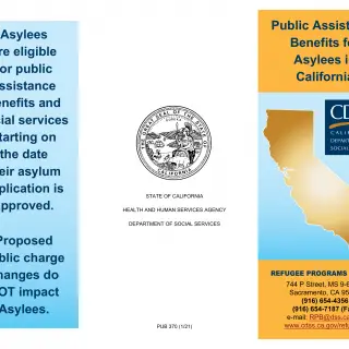 PUB 370 - Public Assistance Benefits For Asylees In California (Use Starting May 1, 2022)