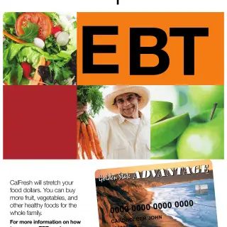 PUB 403A - English and Spanish - We Accept EBT - Farmers' Market Poster