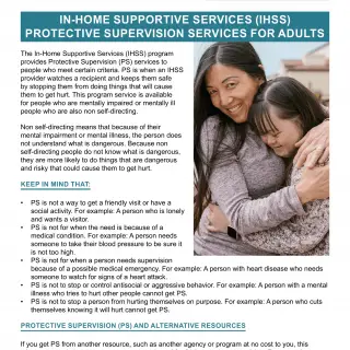 PUB 521 - In-Home Supportive Services Protective Supervision Services For Adults