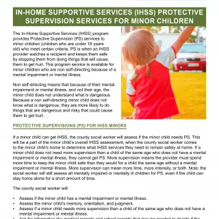 PUB 522 - In-Home Supportive Services Protective Supervision Services For Minor Children