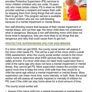 PUB 522L - In-Home Supportive Services Protective Supervision Services For Minor Children