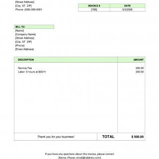 Standard Invoice Word Template (DOCX) – Editable Invoice Format