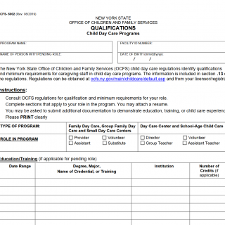 OCFS-6002 - Qualifications-Child Day Care Programs OCFS-6002 - Qualifications-Child Day Care Programs