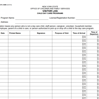 OCFS-6009: Visitor Log