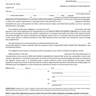 TxDMV DMV-1575A - Recyclable Material Surety Bond