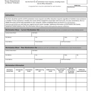 TxDMV  - Equipment Move Form