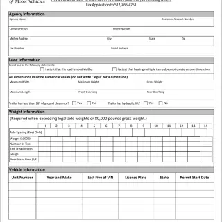 TxDMV MCD-301A - Application for Annual Oversize/Overweight Exempt Permit