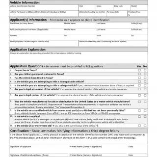 TxDMV VTR-130-SOF - Bonded Title Application or Tax Collector Hearing Statement of Fact