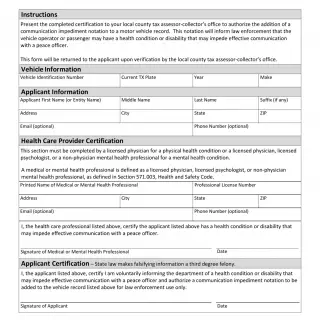 TxDMV VTR-216 - Certification of a Communication Impediment