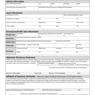 TxDMV VTR-265-L - Landlord's Lien Foreclosure