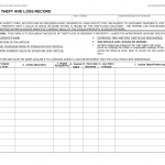 LIC 9060 - Resident Theft And Loss Record