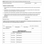 LIC 9221 - Parent Consent For Administration Of Medications And Medication Chart