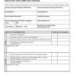 LIC 9229 - Licensing Program Manager Checklist For Complaint Review