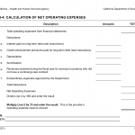 LIC 9268  Form 5-4: Calculation Of Net Operating Expenses