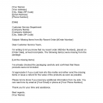 Complaint Letter about Missing Goods