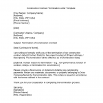 Construction Contract Termination Letter Template