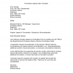 Termination Appeal Letter for Employment Reconsideration