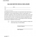 TxDMV ENF-SAL-221 - Disclosure of Salvage Motor Vehicle